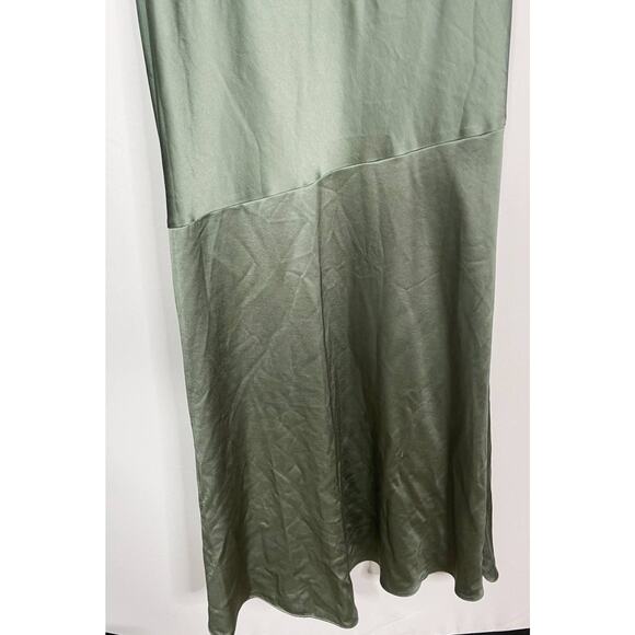 Significant Other US Size 10 Fern Green Olinda Dress Maxi One Shoulder Draping - Picture 12 of 16